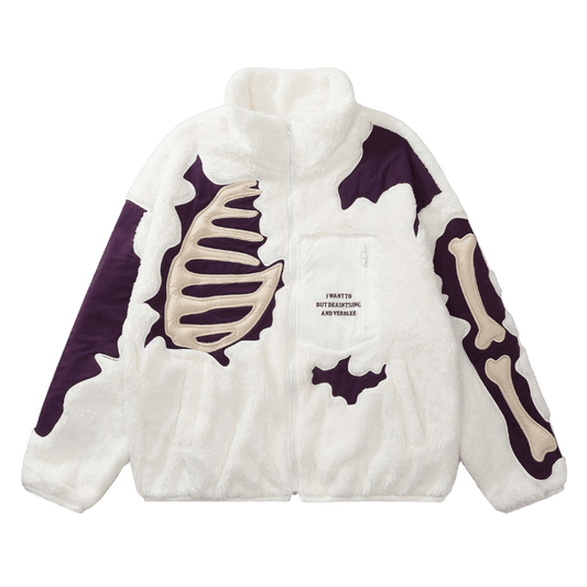DAMNED CULT BONE SHERPA JACKET - Damned Cult