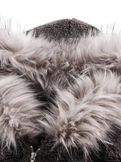 DAMNED CULT FUR HOODED SHERPA JACKET - Damned Cult