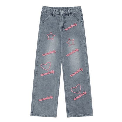 DAMNED CULT HEART & STAR JEANS - Damned Cult