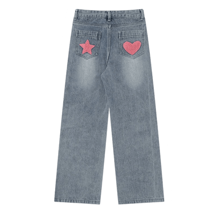 DAMNED CULT HEART & STAR JEANS - Damned Cult