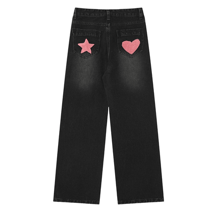 DAMNED CULT HEART & STAR JEANS - Damned Cult
