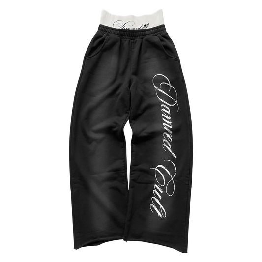 BADCULT SUN FADED BLACK DOUBLE WAIST SWEATPANTS