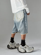 Görseli Galeri görüntüleyiciye yükleyin, DAMNED CULT RHONESTONE DENIM JORTS

