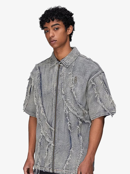 DAMNED CULT DENIM PATCH SHIRT - Damned Cult