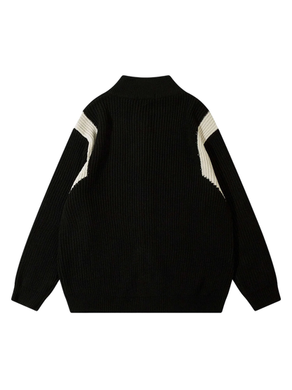 DAMNED CULT BLACK ZIPPER CARDIGAN - Damned Cult