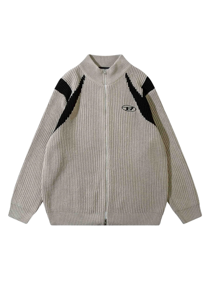 DAMNED CULT BLACK ZIPPER CARDIGAN - Damned Cult