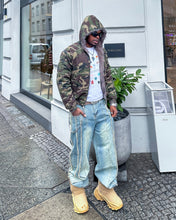 Görseli Galeri görüntüleyiciye yükleyin, DAMNED CULT DARK CAMOUFLAGE FUR HOODED JACKET

