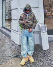 Görseli Galeri görüntüleyiciye yükleyin, DAMNED CULT DARK CAMOUFLAGE FUR HOODED JACKET
